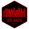 Atlanta Skyline Silhouette Red