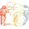Retro Analog Camera Drawing
