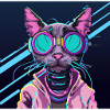 Cool cat with glasses