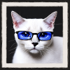 Cute cat Ryder with glasses