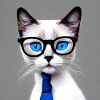 Cute cat Elijah with glasses