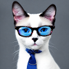Cute cat Tom with glasses