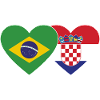 Brazil Croatia Flag Heart