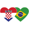 Croatia Brazil Flag Heart