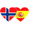 Norway Spain Flag Heart