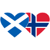 Écosse Norvège Flag Heart
