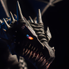 Dragon with fiery eyes