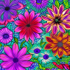 Neon flowers art