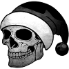 Skull Man Christmas Cap black white