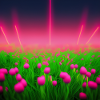 Glowing pink flowers