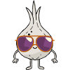 Cool onion with sunglasses