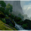 Beau paysage dans le brouillard