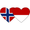 Norway Indonesia Flag Heart