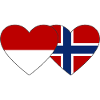 Indonesia Norway Flag Heart