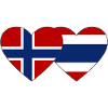 Norway Thailand Flag Heart