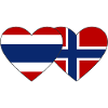 Thailand Norway Flag Heart