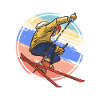 Skier Skiing Retro