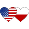 USA Poland Flag Heart