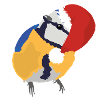 Blue with Christmas hat