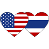 USA Thailand Flag Heart