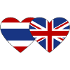 Thailand England Flag Heart