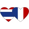 Thailand France Flag Heart