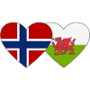 Norway Wales Flag Heart