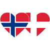Norvège Danemark Flag Heart