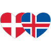 Denmark Iceland Flag Heart