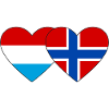 Luxembourg Norway Flag Heart