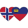 Norway Liechtenstein Flag Heart