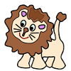 Cute funny brown lion