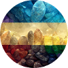Regenbogenfarbene Steine