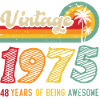 Vintage 1975, birthday gift 48 years