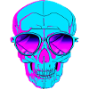 Retro Skull with Glasses