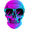 Synthwave Retro Schädel