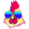 Cool rooster with sunglasses