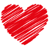 Heart Scribble Red