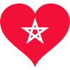Maroc Drapeau cœur