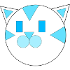 Blue Geometric Cat