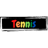 Tennis bunter Schriftzug