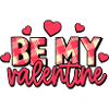 Be My Valentine Plaid Text