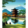 haruno japanese temple illustration japan