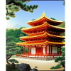 haruno japanese temple illustration japan