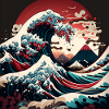 Ukiyo Wave Art japonais