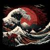 Ukiyo Wave Art japonais