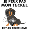 Humour Chien teckel téléphone