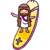 Surfeur chrétien Jésus