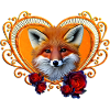 Wonderful fox head with heart