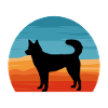 Kai Ken Dog Lover Silhouette Vintage Zachód słońca